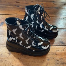 Bat Print goth Platform Boots