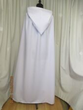 WHITE HOODED CAPE/CLOAK - HALLOWEEN -WICCA - GOTH - HALLOWEEN -MADE IN UK