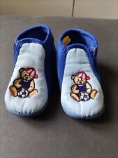 Boys Teddybear Football Blue Infant Baby Pram Slippers Booties Size UK4 / EU 20 