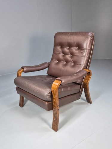 Vintage danish brown leather - danish,