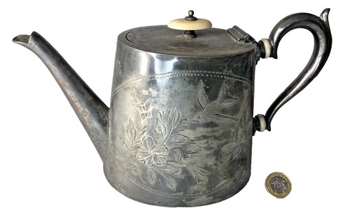 Silver plate kettle tea - silver,