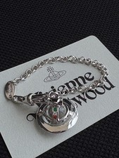 Vivienne Westwood Silver-Toned White Orb Rhinestones Crystal Bracelet