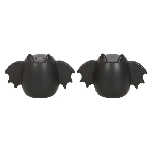 Black ceramic bat salt - ceramic,