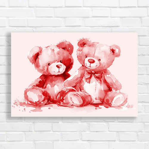 Cute teddy bears - bears, red