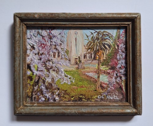 Miniature framed oil painting - miniature,