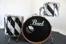 Pearl Export 3 Piece Drum Kit in Black & White Barbershop Swirl