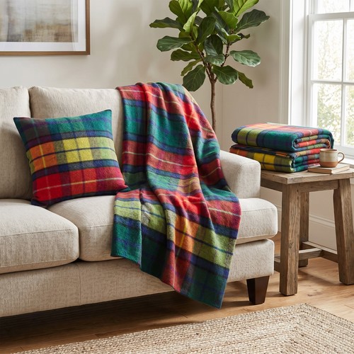 Tartan cushion covers - cushion, wool