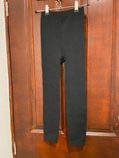 Black Stirrup Leggings, Fleece Lined Thermal, Winter Base Layer, Ski Yoga