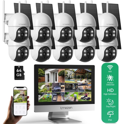 4mp 10ch nvr wireless solar - 4mp,