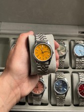 HAND WINDING VINTAGE HMT KOHINOOR YELLOW DIAL FLUTED BAZEL WATCH FOR MENS