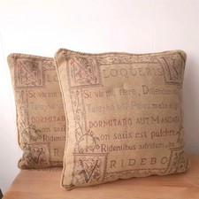 Vintage Latin Script Cushion