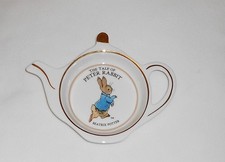Peter Rabbit Beatrix Potter Large ceramic Teapot shaped teabag tidy  by Sadler