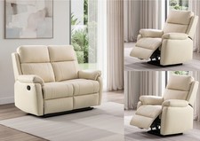 CREAM Italian Leather 2 Seater
