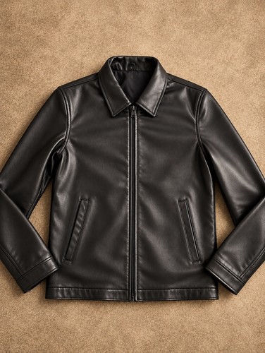 Premium black leather - black, jacket