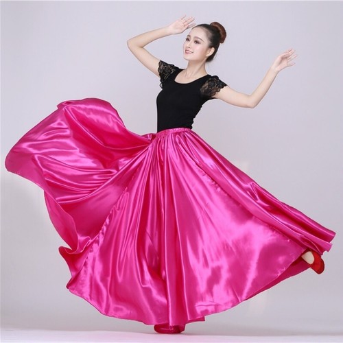 Ladies satin latin dance skirt - ladies,