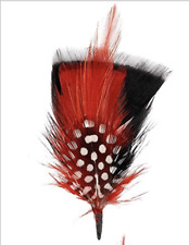 Hat FEATHER PLUME ACCENT TRIM for Men Women GODFATHER FEDORA DERBY New - Red