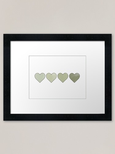 Sage green hearts - sage,