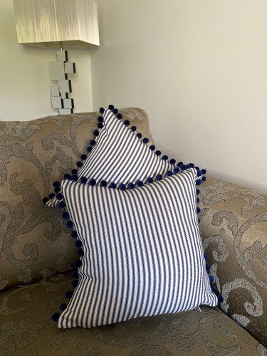 French ticking blue cream - , 2