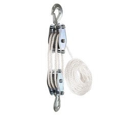 Rope Hoist Pulley System With Metal Bearing 1100LB Pulley Block And Tackle