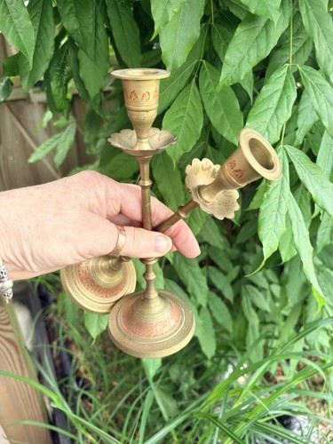 Vintage indian brass pair - brass, of