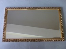 Vintage gold wood wall mirror - wall,