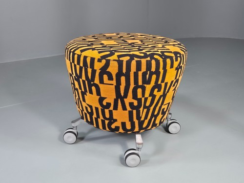 Vintage orange box point stool - orange,