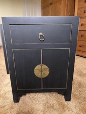 Black oriental style bedside