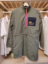 VANS XSMALL KHAKI COAT JACKET OVERHEAD LIGHT UNLINED 1/2 ZIP CASUAL WOMENS XS