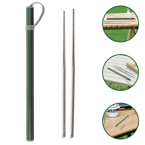 Titanium chopsticks with case - titanium,