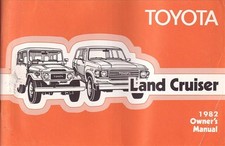 1982 Toyota Land Cruiser Owners Manual Original User Guide