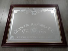 Glasgow Rangers  Vintage Mirror - Treble Winners 1999 - Collectible - Man Cave
