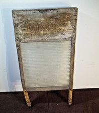 Antique Saginaw 860 Glass Washboard Well Used