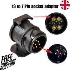 13 PIN TO 7 PIN TRAILER CARAVAN TOWING TOW BAR PLUG SOCKET 12V CONVERTER ADAPTER