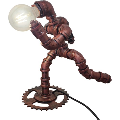Industrial pipe table - table, lamp