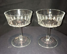 2 CHAMPAGNE COUPES GLASS FRENCH BAR WINE PARTY BOAT CUP BOWL PUDDING ICE CREAM