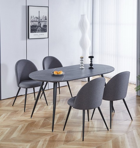 Dining set grey - oval, kitchen
