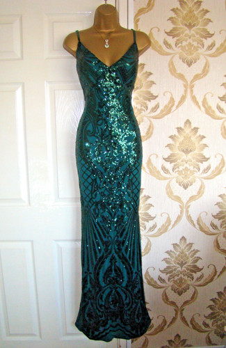 Quiz size green sequin maxi - quiz,