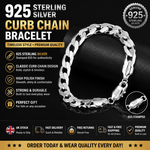 925 sterling silver - silver, mens