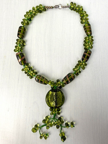 Vintage green lampwork art - vintage,