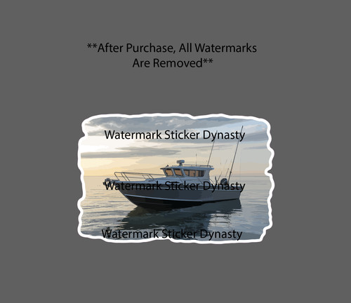 Fishing boat sticker - boat,