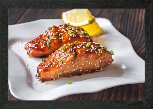 Teriyaki salmon framed wall - teriyaki,