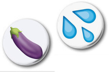 AUBERGINE & DRIPS EMOJI - 2 X