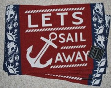 SET 4 TAPESTRY PLACE MATS/NAUTICAL/ANCHOR/SAIL/SHELLS/NAVY/WHITE/BURGUNDY/NWT