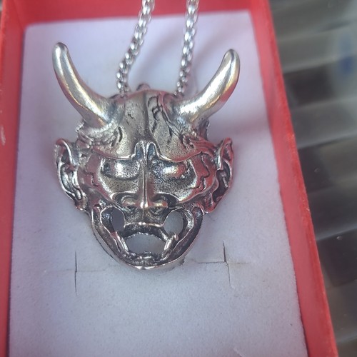 Silver tone horned devil - tone,