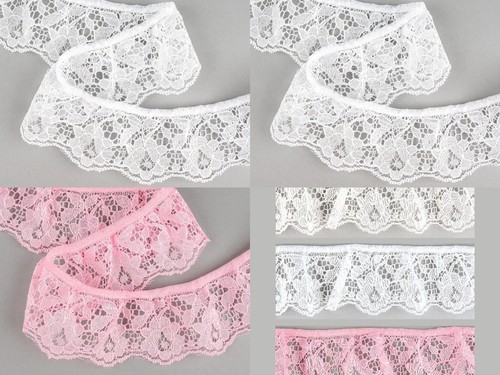 Frilled gathered nylon lace - frilled,