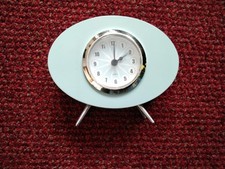 Wooden small clock ,home /Office/ blue .Retro. 