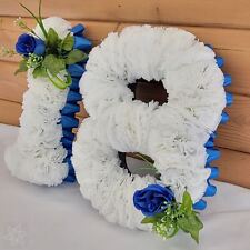 Double Number Funeral Flowers Artificial Tribute Wreath Dad Brother Uncle