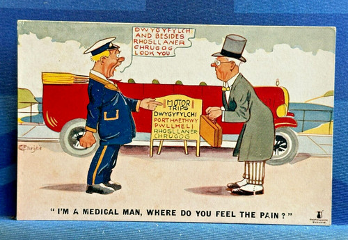 Wales comic postcard 1930s - postcard,