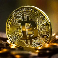 Gold Plated Bitcoin Coin