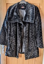 Black fake fur jacket, size